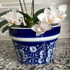 Blue Floral Ceramic Planter 😍